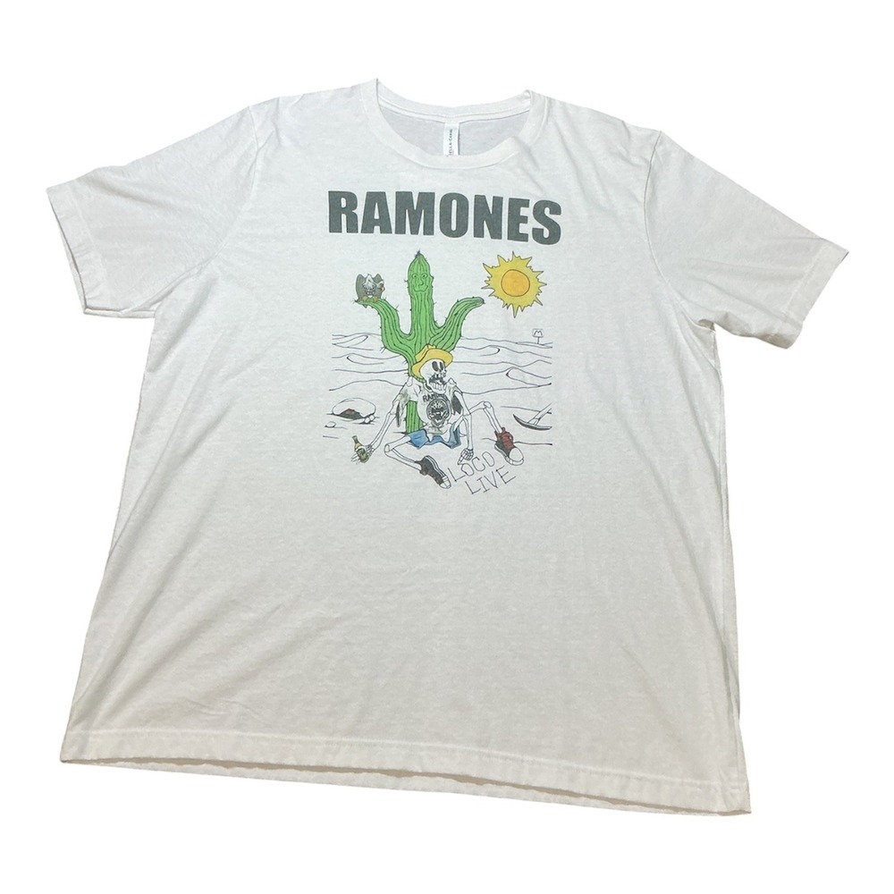 Ramones Loco Live Graphic T-Shirt White Bella Canvas Punk Rock Band Tee XL
